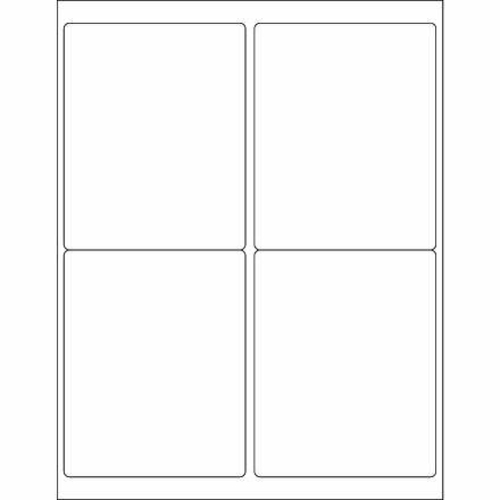 Box Partners LL267 4 x 5 in. White Removable Rectangle Laser Labels - 