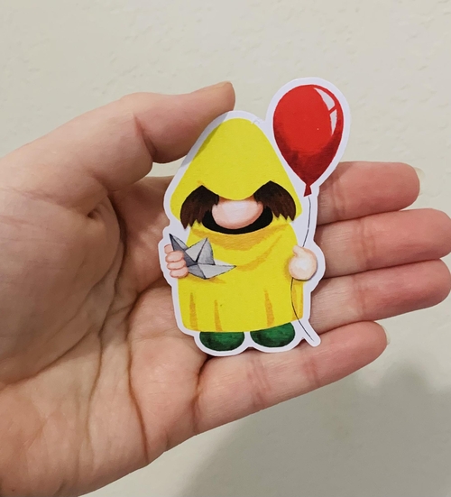 Yellow Raincoat Gnome- Scary Gnome Stickers/Magnet