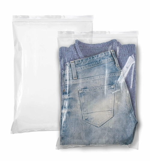 Pack of 250 Jumbo Zipper Bags 24 x 24. Clear Seal Top Bags with Single