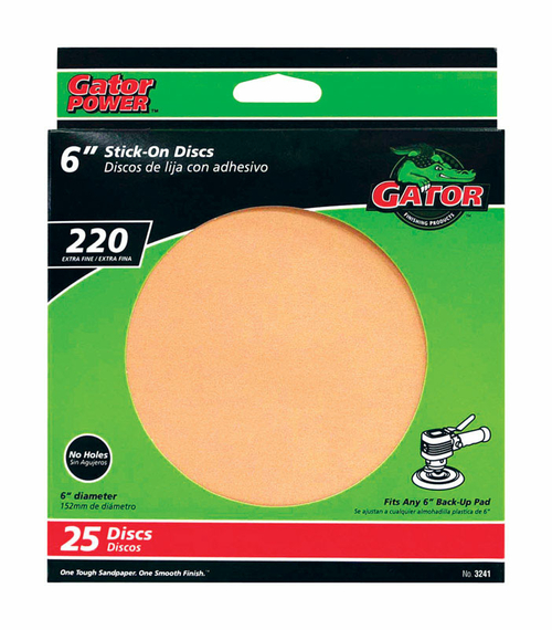 Ali Industries 3241 6 in. 220 Grit Sand Disc- pack of 5