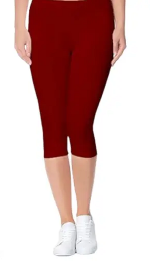 Women Solid Premium Cotton Ankle Length Leggings | Mid-Waist |