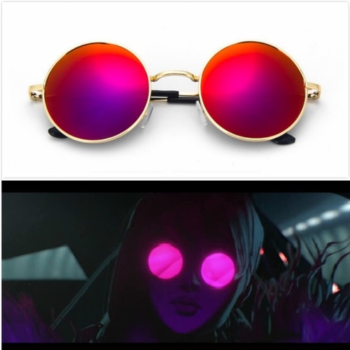 LOL S8 K/DA Group Evelynn Purple Red Sunglasses