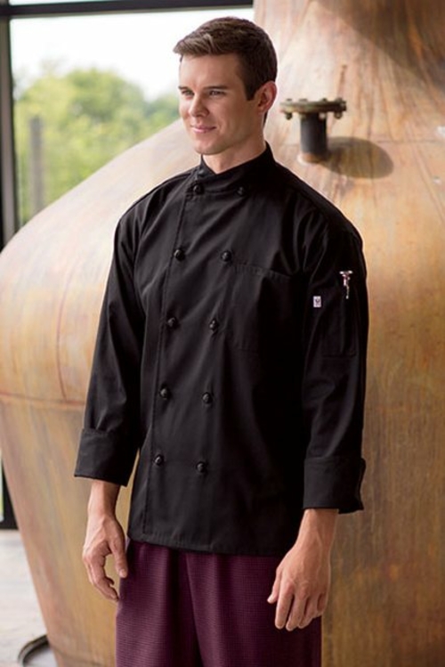 Uncommon Threads 0435-0103 Soho Chef Coat in Black - Medium