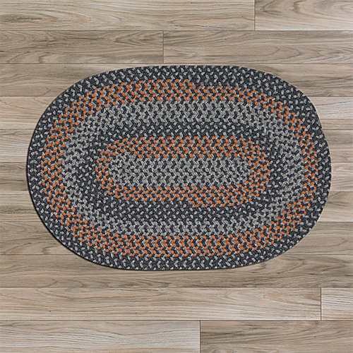 Colonial Mills Rug WN43R048X072 4 x 6 ft. Walden Braided Rug  Charcoal