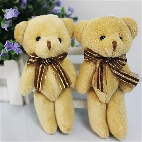 Cute Baby Soft Plush Stuffed Mini Brown Ribbon
