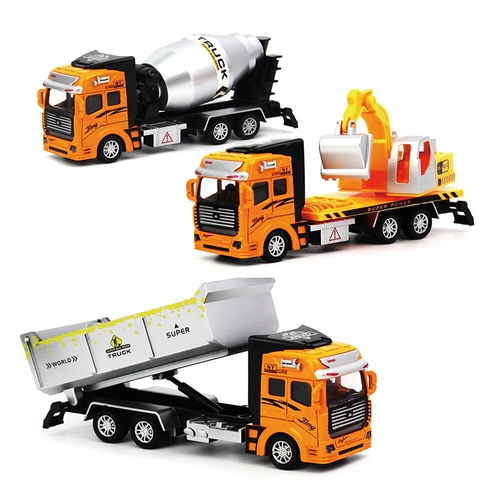 3pcs Friction Powered Toy Vehicles Excavator 1:48