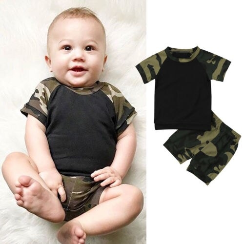 Newborn Baby Boys Girls Summer Camouflage Short