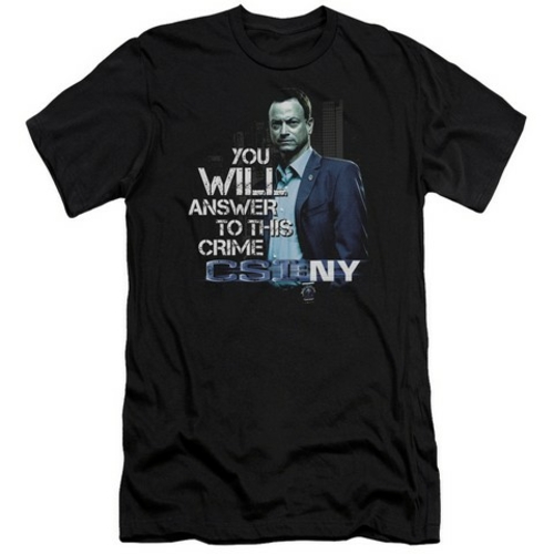 Trevco Csi Ny-You Will Answer - Short Sleeve Adult 30-1 Tee - Black- E