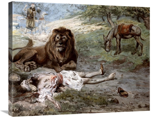 Global Gallery GCS-280473-30-142 30 in. Prophet Slain by the Lion Art 