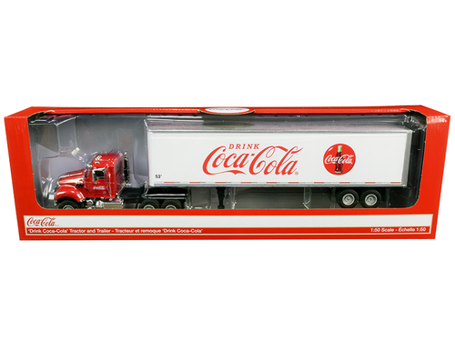 Truck Tractor with 53\' Trailer \Drink Coca-Cola\" Red and White 1/50