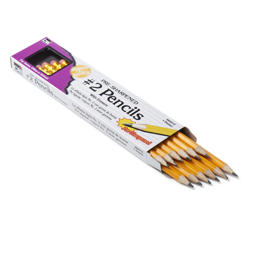 Charles Leonard CHL65512-12 Pencil No. 2 Lead Pre-Sharpened with Erase