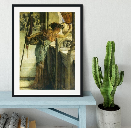 A Bacchantin There he is! by Alma Tadema Framed Print