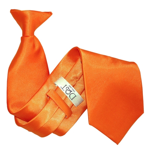 Plain Satin Clip-On Tie - Burnt Orange