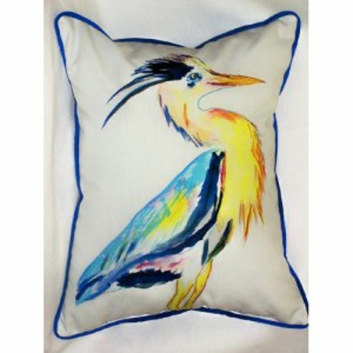 Betsy Drake HJ328 Vertical Blue Heron Throw Pillow- 16 x 20 in.