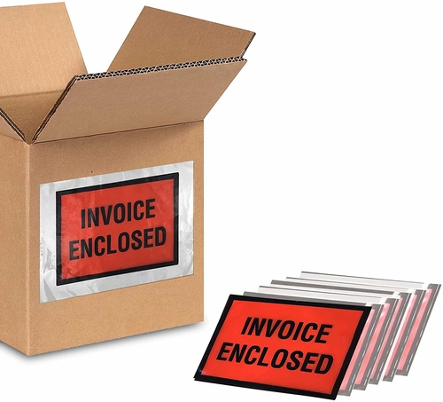 Pack of 100 Important Invoice and Packing List Enclosed Envelopes 4x5