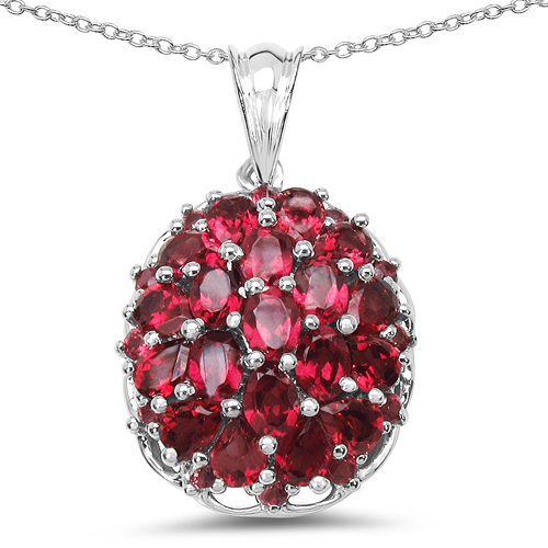 4.54 Carat Genuine Rhodolite .925 Sterling Silver Pendant