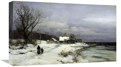 Global Gallery GCS-281663-22-142 22 in. Starnberger Sea Under Snow Art