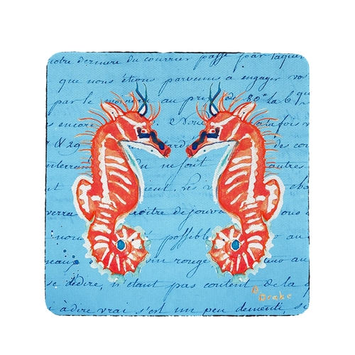 Betsy Drake CT100B Coral Sea Horse Coaster - Set of 4