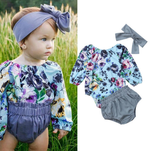 Cute Newborn Kids Baby Girl Floral Cotton