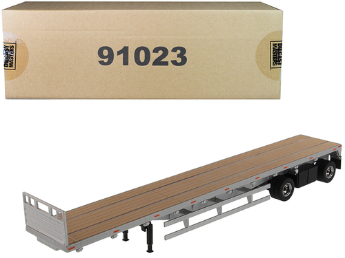 53\' Flat Bed Trailer Silver \Transport Series\" 1/50 Diecast Model by