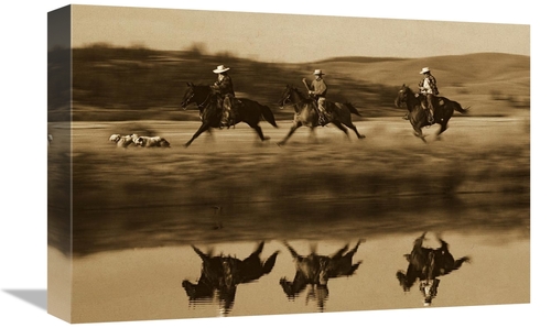 Global Gallery GCS-453707-1218-142 12 x 18 in. Cowboys Riding Horses w