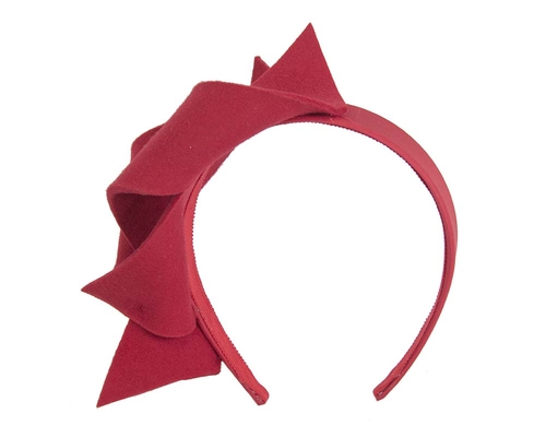 Red felt twisted fascinator headband