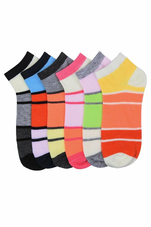 Striped Fashion Ankle Socks - Color Block, 9-11