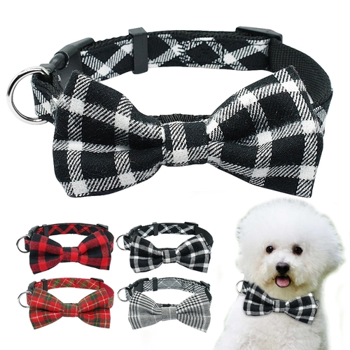 Bownot Dog Collar Plaid Cat Dog Collars Breakaway