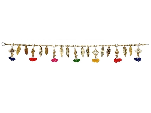 Leaf With Lamp Design Golden Bandarwal For Decoration Toran