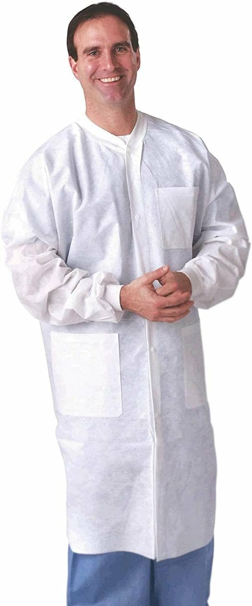 Lab Coats. Case of 50 Anti-static and fluid resistant SMS 35 gsm Coats