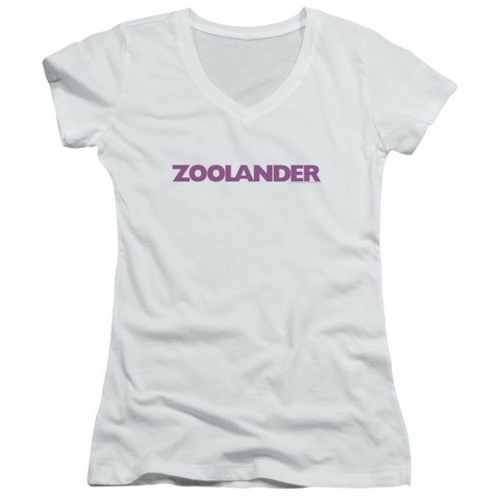 Trevco Zoolander-Logo Junior V-Neck Tee, White - 2X