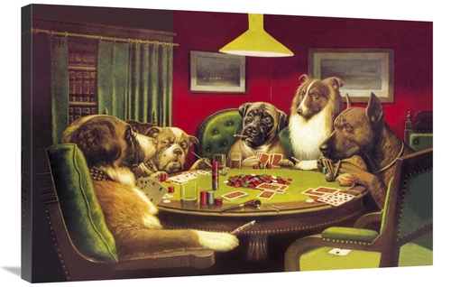 Global Gallery GCS-341405-2436-142 24 x 36 in. Poker Dogs- A Bold Bluf