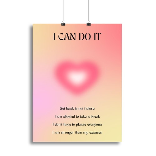 Motivational Glow Print Canvas Print or Poster