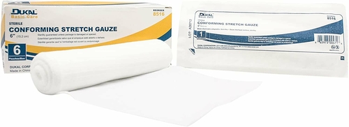 Conforming Stretch Gauze 6". Case of 48 Light Conforming Bandages.