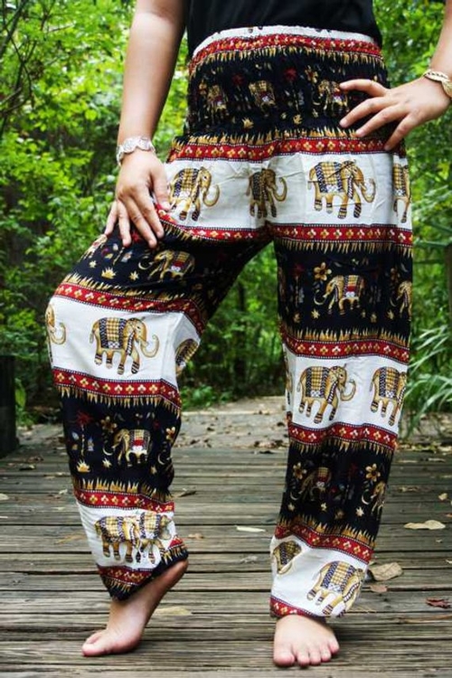 Black ELEPHANT Pants Women Boho Pants Hippie Pants Yoga – BAEKAH
