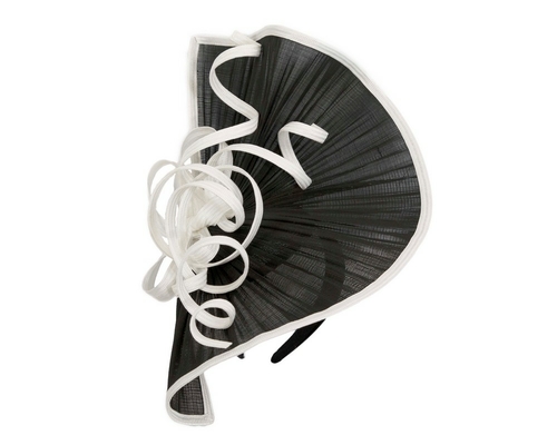 Large black & white jinsin racing fascinator