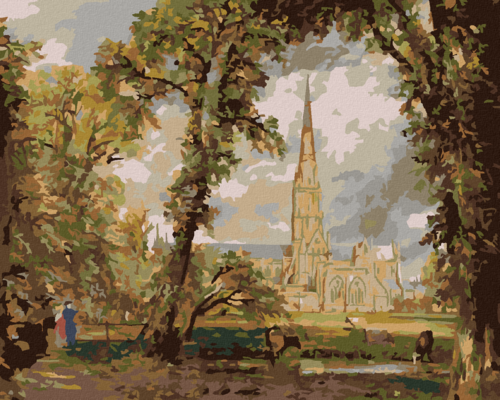 Paint by Numbers - View of Salisbury Cathedral from the Bishop's