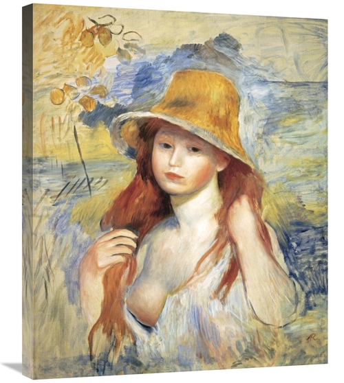 Global Gallery GCS-279704-30-142 30 in. Young Woman in a Straw Hat Art