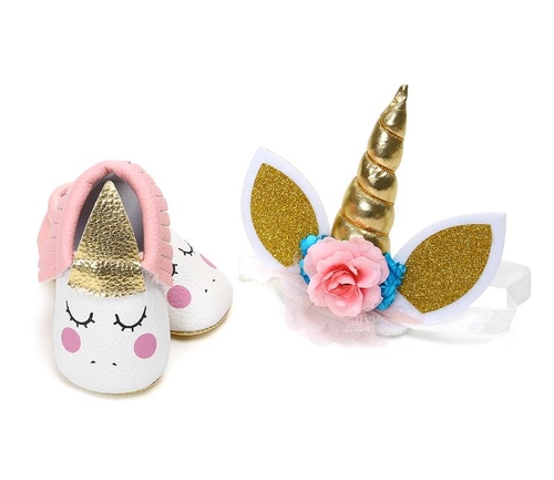 2 Piece Set Cute Baby Girl tassel Crib Shoes +