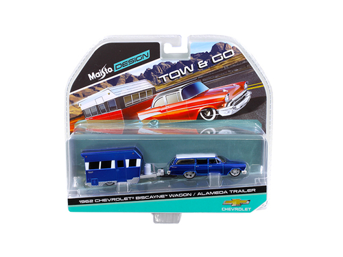 1962 Chevrolet Biscayne Wagon with Alameda Trailer Blue Tow & Go 1/64