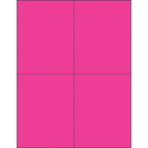 Box Partners LL183PK 4.25 x 5.5 in. Fluorescent Pink Rectangle Laser L