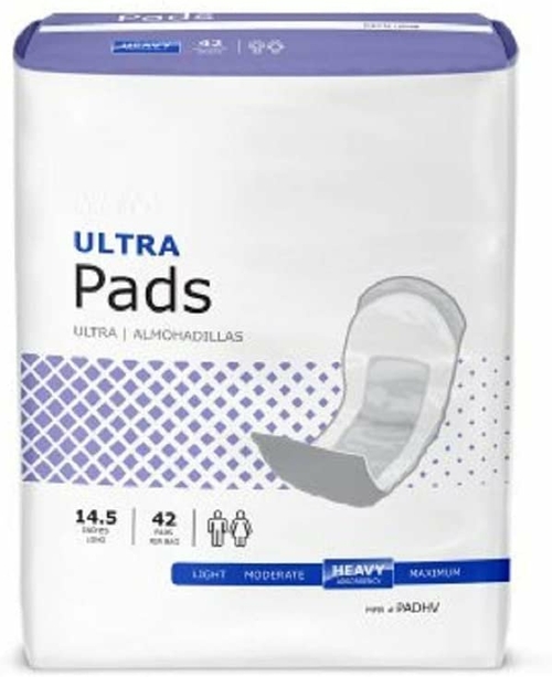 168 Pack White Bladder Control Pads 14.5“. Heavy Absorbency. Core One