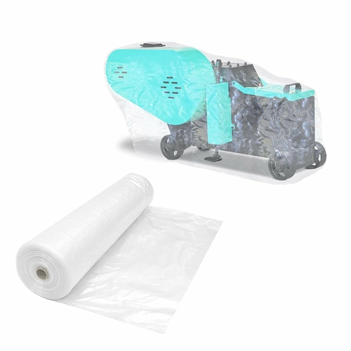 Roll of Polyethylene Tarp 20ft x 100ft. Clear Low Density Bags.