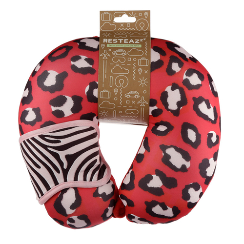 Animal Print Wild Life Relaxeazzz Travel Pillow & Eye Mask Set