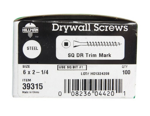 Hillman 39315 6 x 2.25 in. Trim Head Drywall Screws