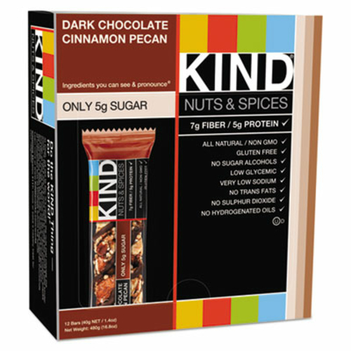 Kind 17852 Nuts & Spices Bar, Dark Chocolate Cinnamon Pecan, 1