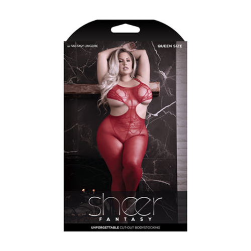 Fantasy Lingerie Sheer Unforgettable Cut-out Bodystocking Red Queen