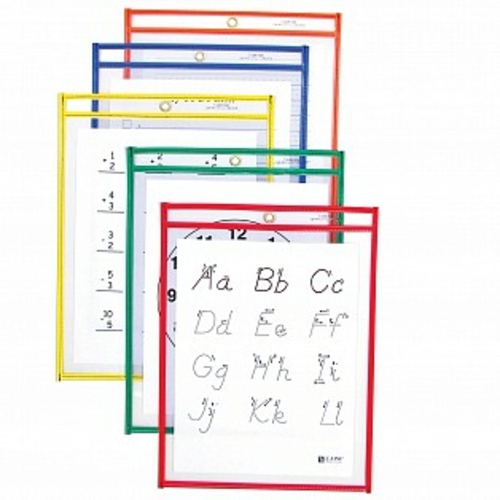 C-Line Products 40630 Reusable Dry Erase Pockets, Assorted Colors