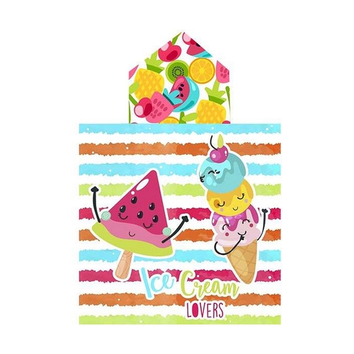 Main Poncho-Towel with Hood Secaneta Printed Fruits 60 x 120 cm image