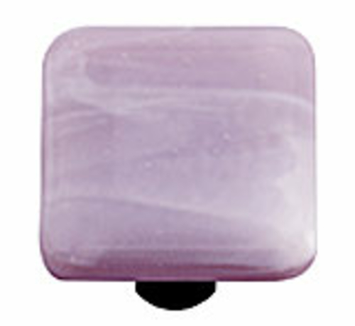 Hot Knobs HK2061-KA White Swirl Dusty Lilac Square Glass Cabinet Knob 